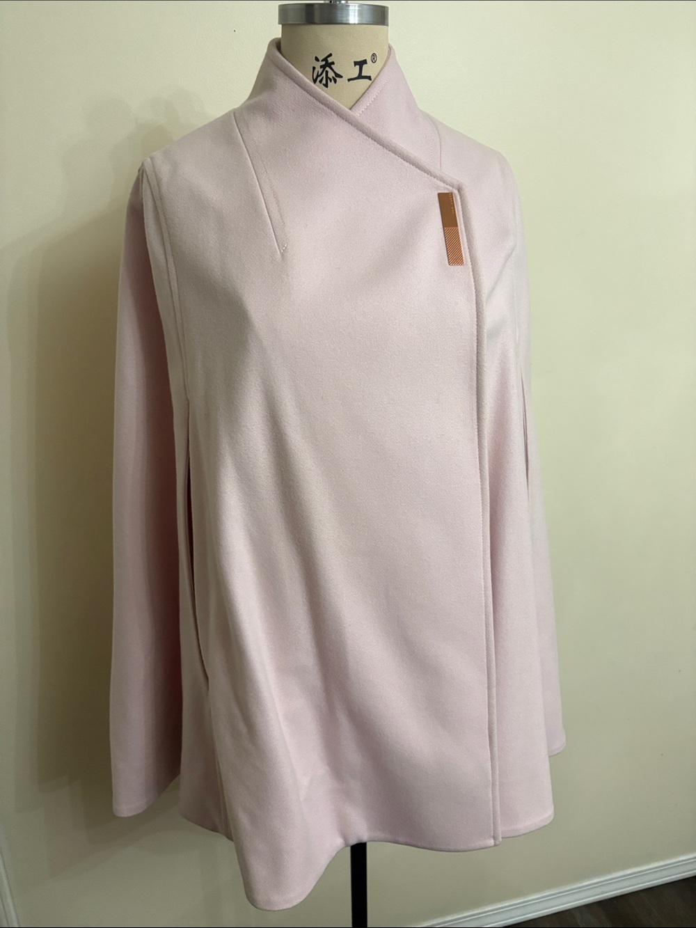 Ted Baker Pale Pink Cape Coat with Asymmetric Front